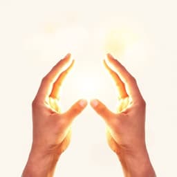 peaceful hands holding light, therapeutic healing symbol, soft watercolor style